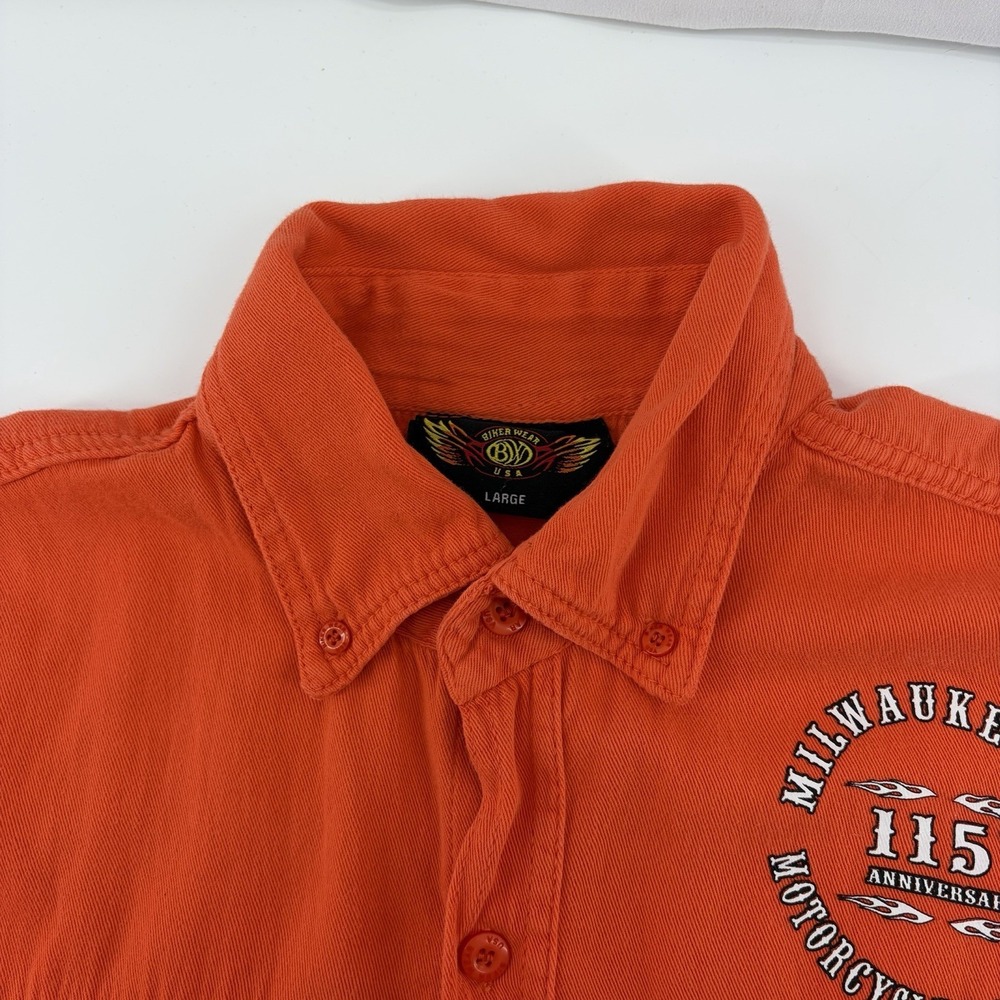 Biker Wear USA Bike Rally 2018 115th Anniversary Orange Sleeveless Size L Shirt